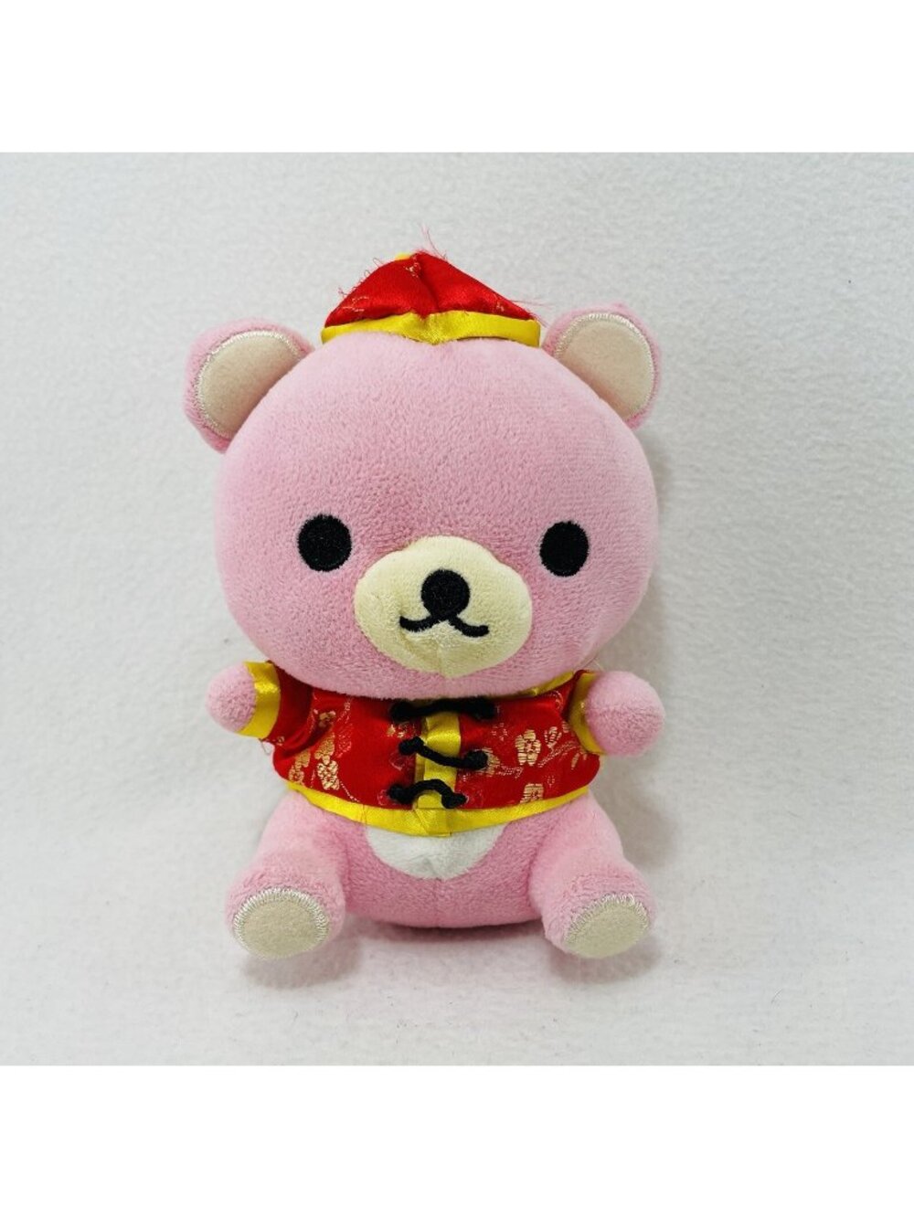 Rilakkuma Chinese New Year Tea Bear Plush Toy Pink Dress Outfit Suction Japanese